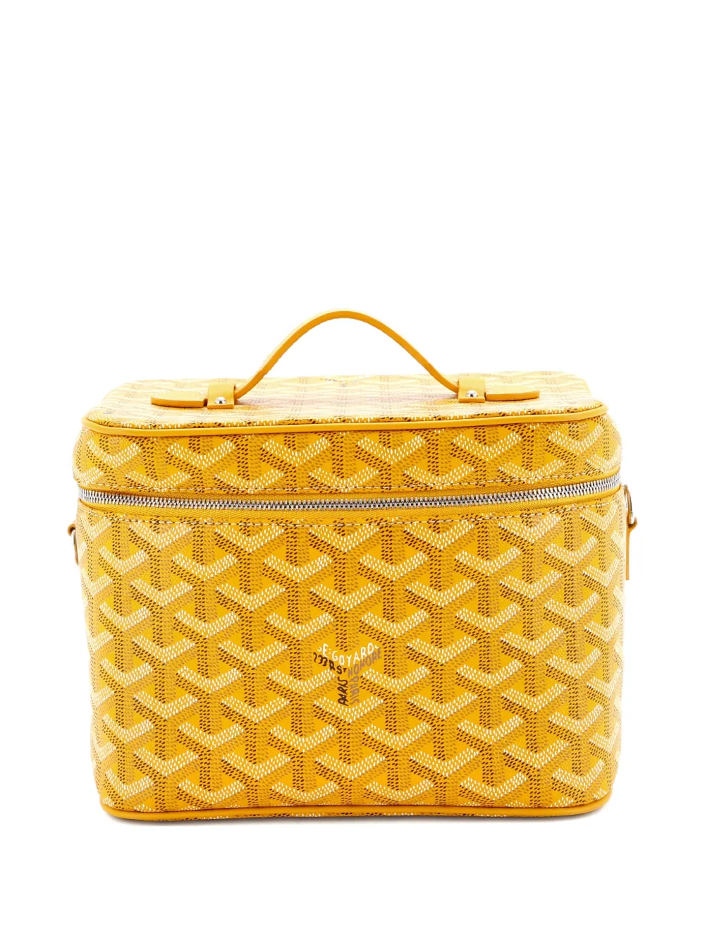 Pre-owned Goyard Muse Vanity Case Coated Canvas Pouch In Yellow