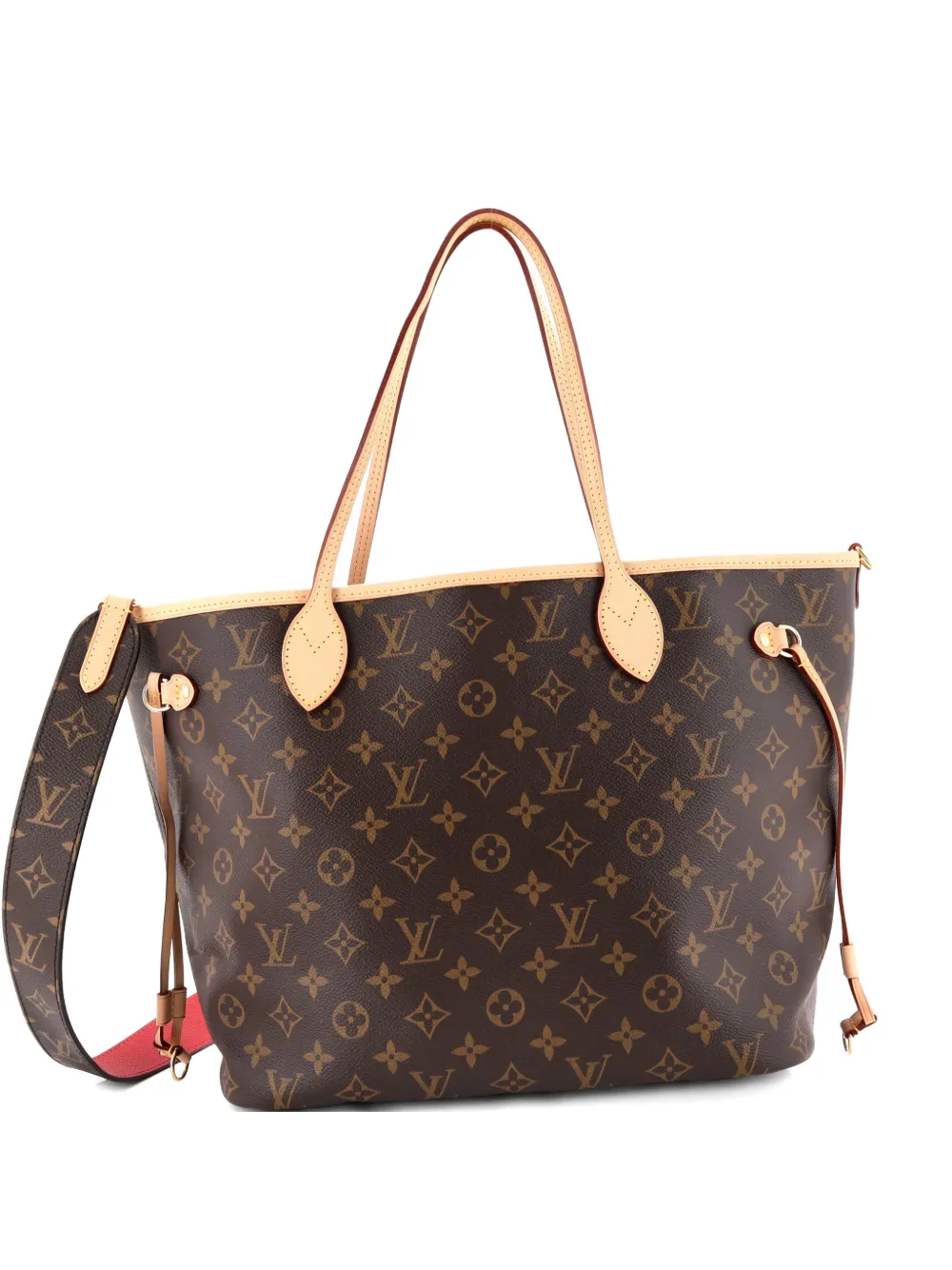 Pre-owned Louis Vuitton Neverfull Bandouliere Inside Out Monogram Canvas And Textile Mm Tote Bag In Brown