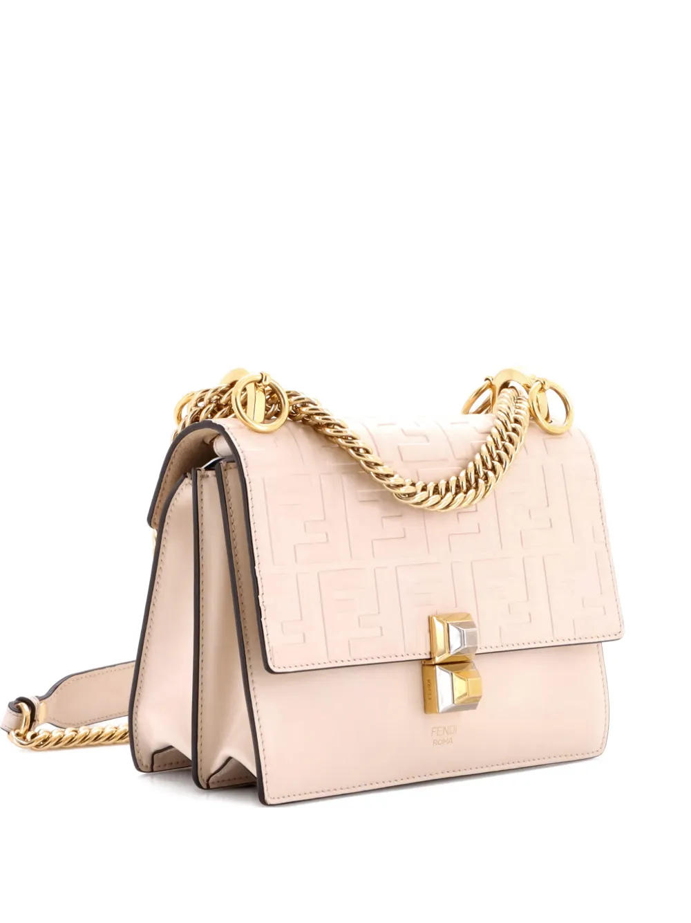 Fendi Pre-Owned Kan I Bag Zucca Embossed Leather Small shoulder bag - Bianco