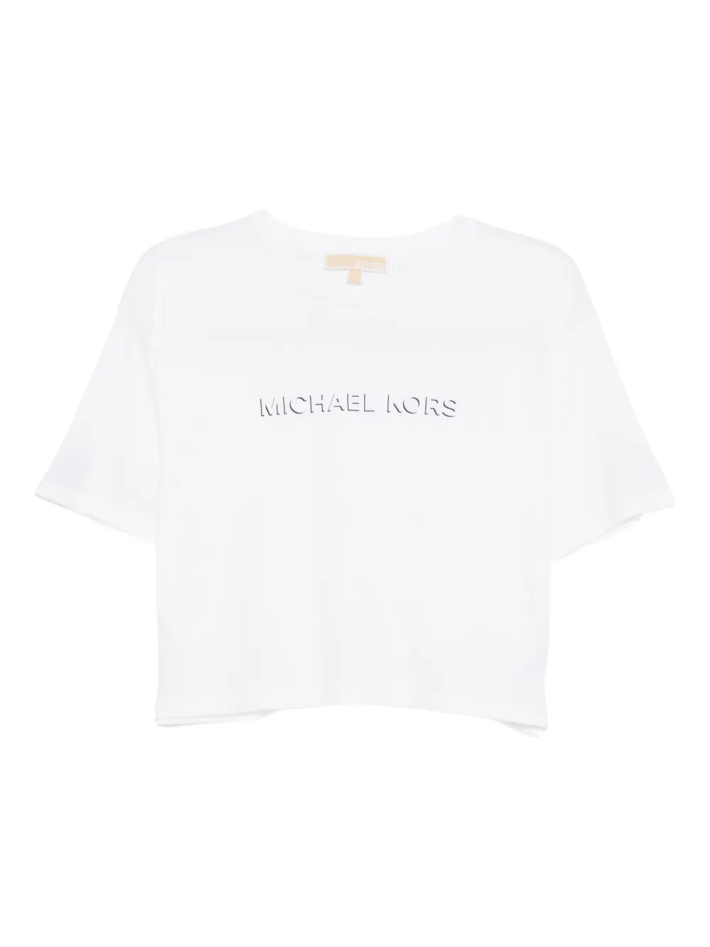 Michael Kors T-shirt con logo goffrato - Bianco