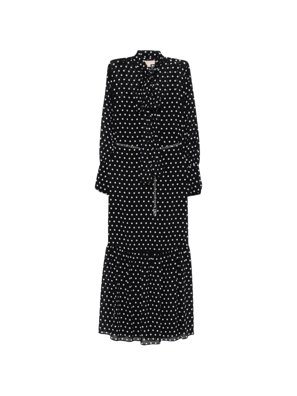 Michael Kors polka dot pussy-bow maxi dress - 048