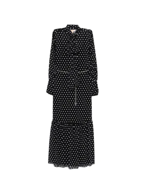 Michael Kors polka dot pussy-bow maxi dress