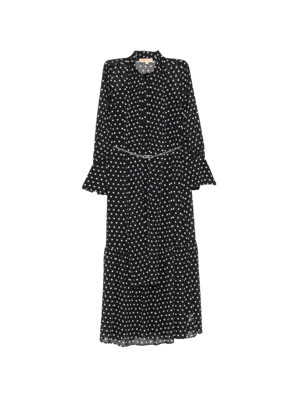 Michael Kors polka dot pussy-bow maxi dress - 048