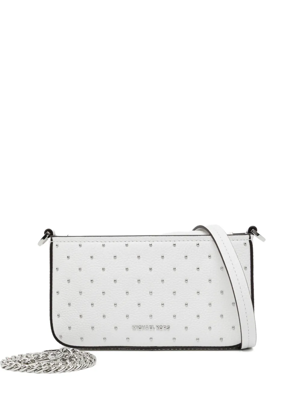 Michael Kors Bryant Small Studded Leather Convertible Pochette - Bianco