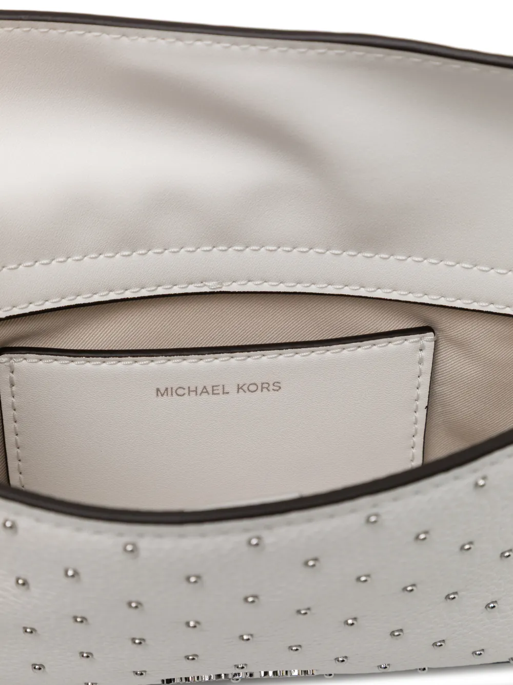 Michael Kors Kleine Bryant verstelbare leren pochette met studs Wit