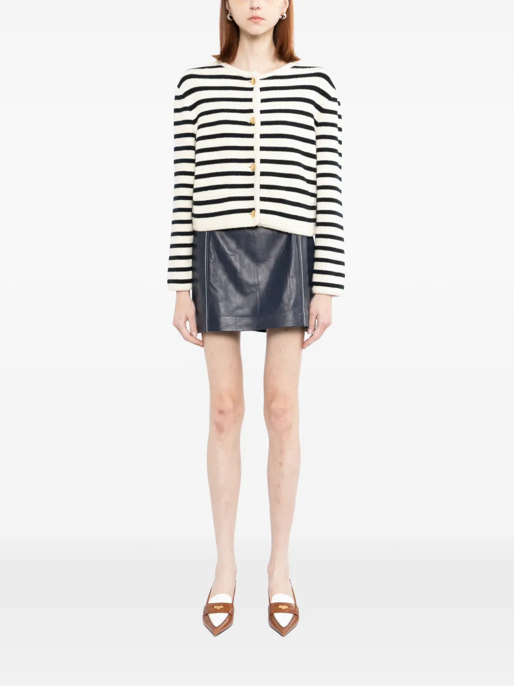 Michael Kors Leren mini-rok Blauw