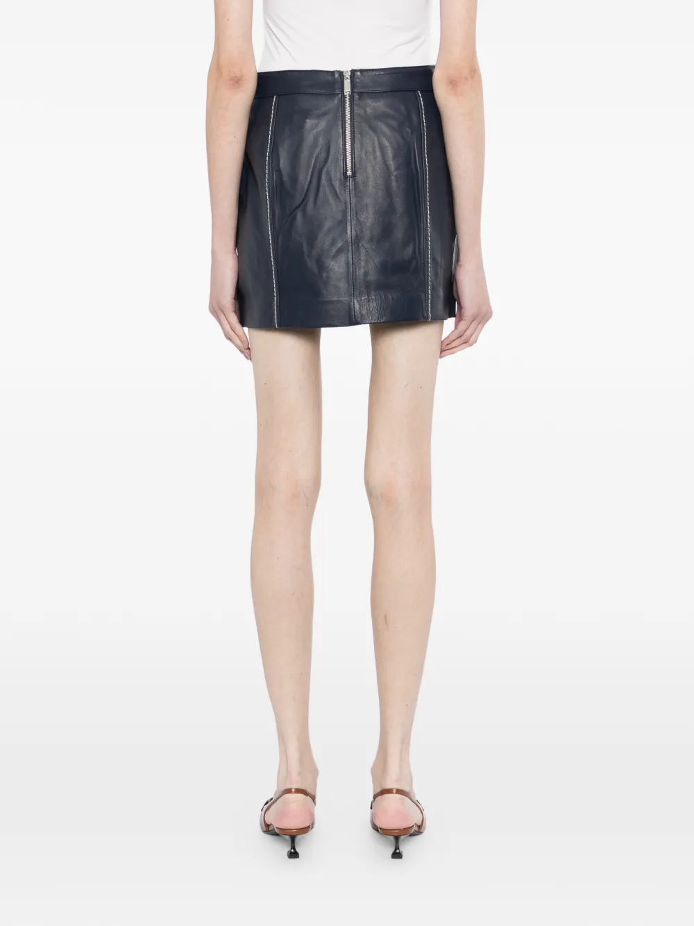 Michael Kors Leren mini-rok Blauw