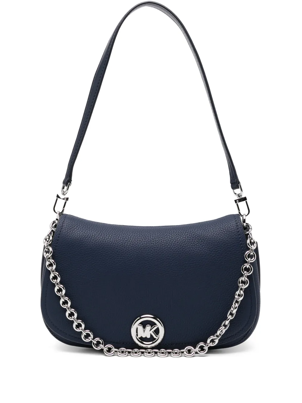 Michael Kors Medium Nolita l eather chain logo shoulder bag - Blu