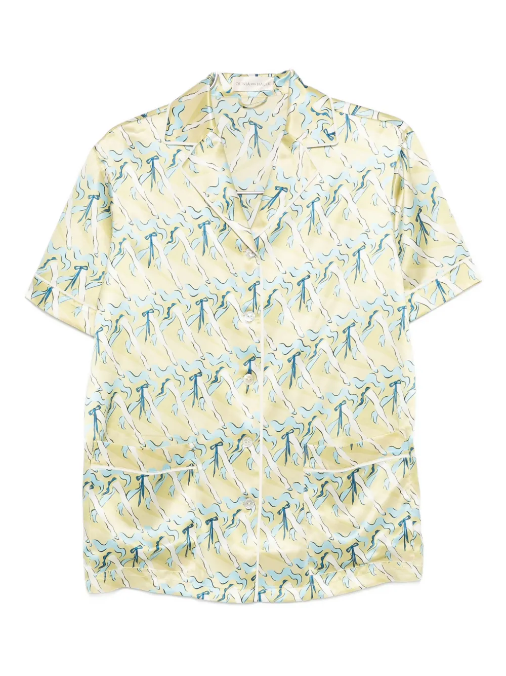 Olivia von Halle Ingo Loulou printed pyjama (set of two) - Giallo