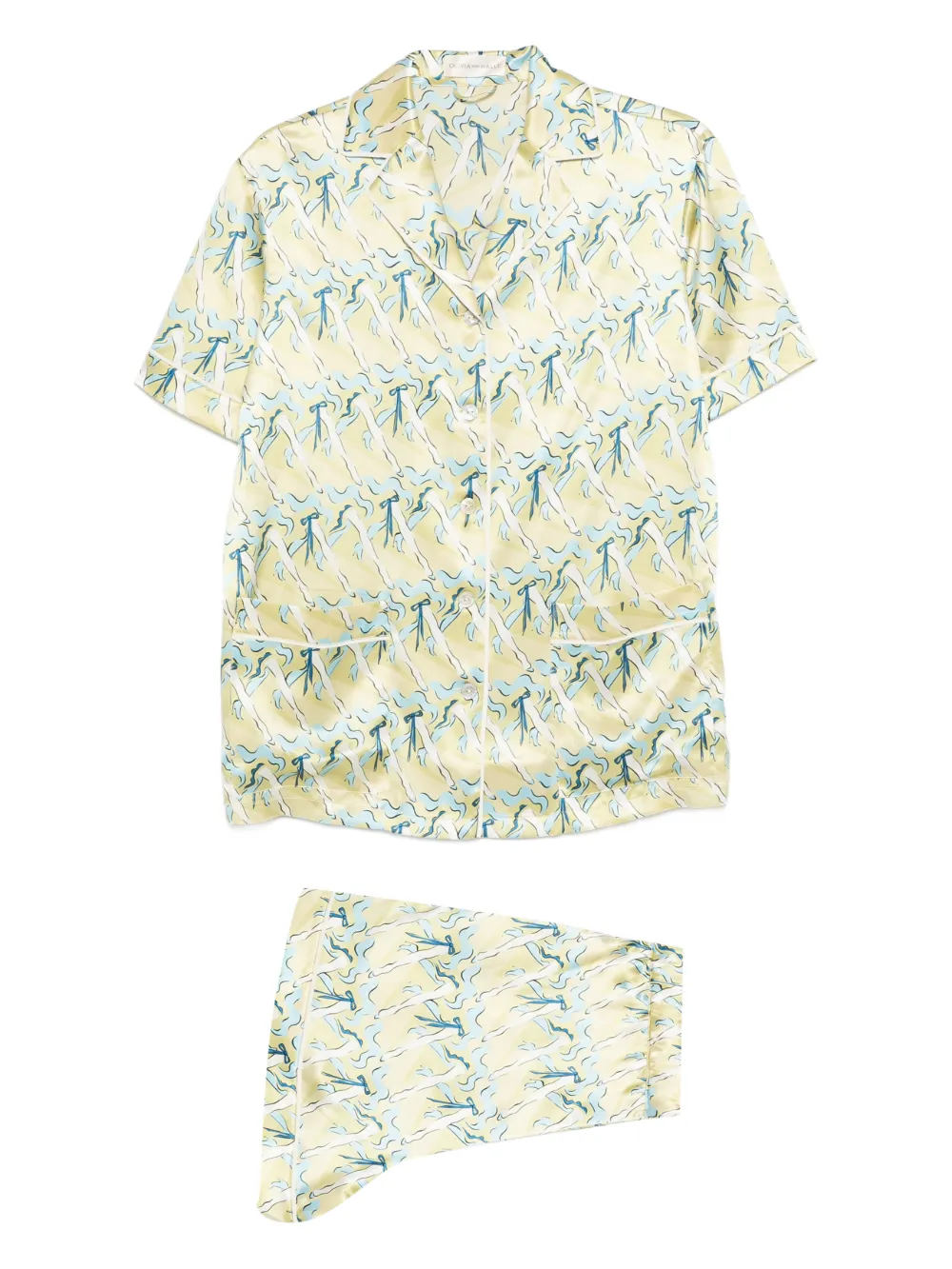 Olivia Von Halle Ingo Loulou Printed Pyjama (set Of Two) In Neutral