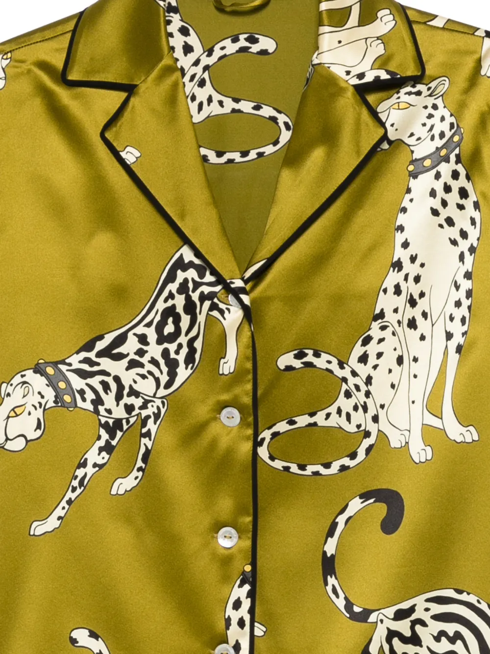 Olivia Von Halle Ingo Chanson Printed Pyjama (set Of Two) In Green