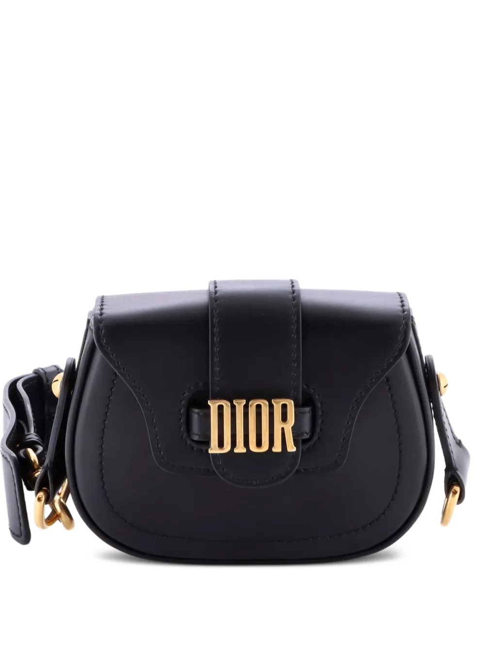 Christian Dior Pre-Owned D-Fence Saddle Bag Leather Mini crossbody bag - Nero