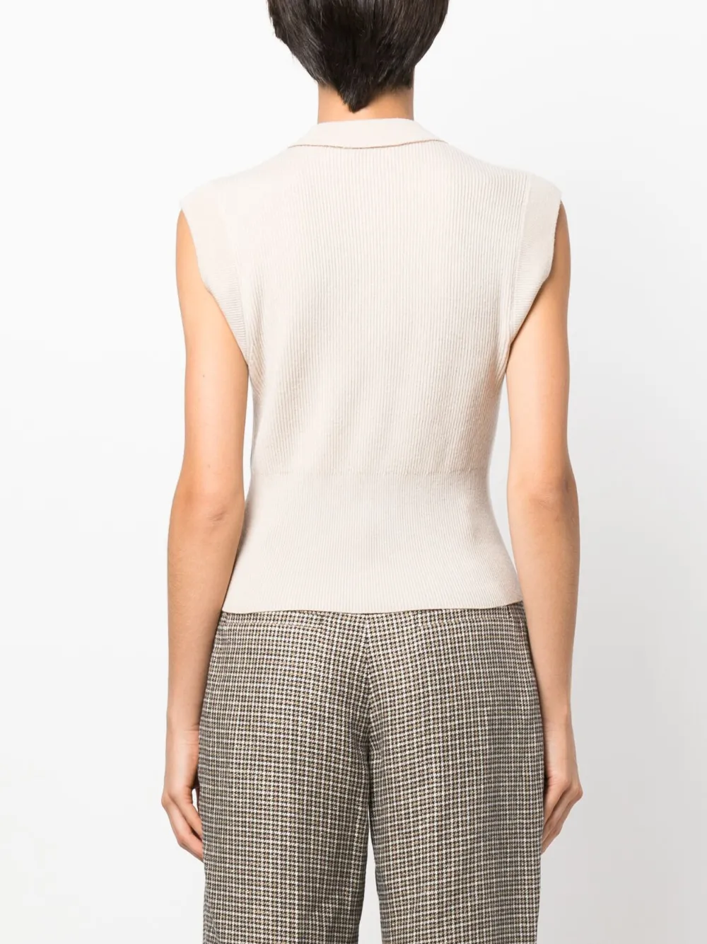 Brunello Cucinelli Ribgebreid gilet met knopen Beige