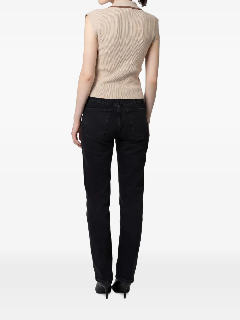 Brunello Cucinelli Ribgebreid gilet met knopen Beige