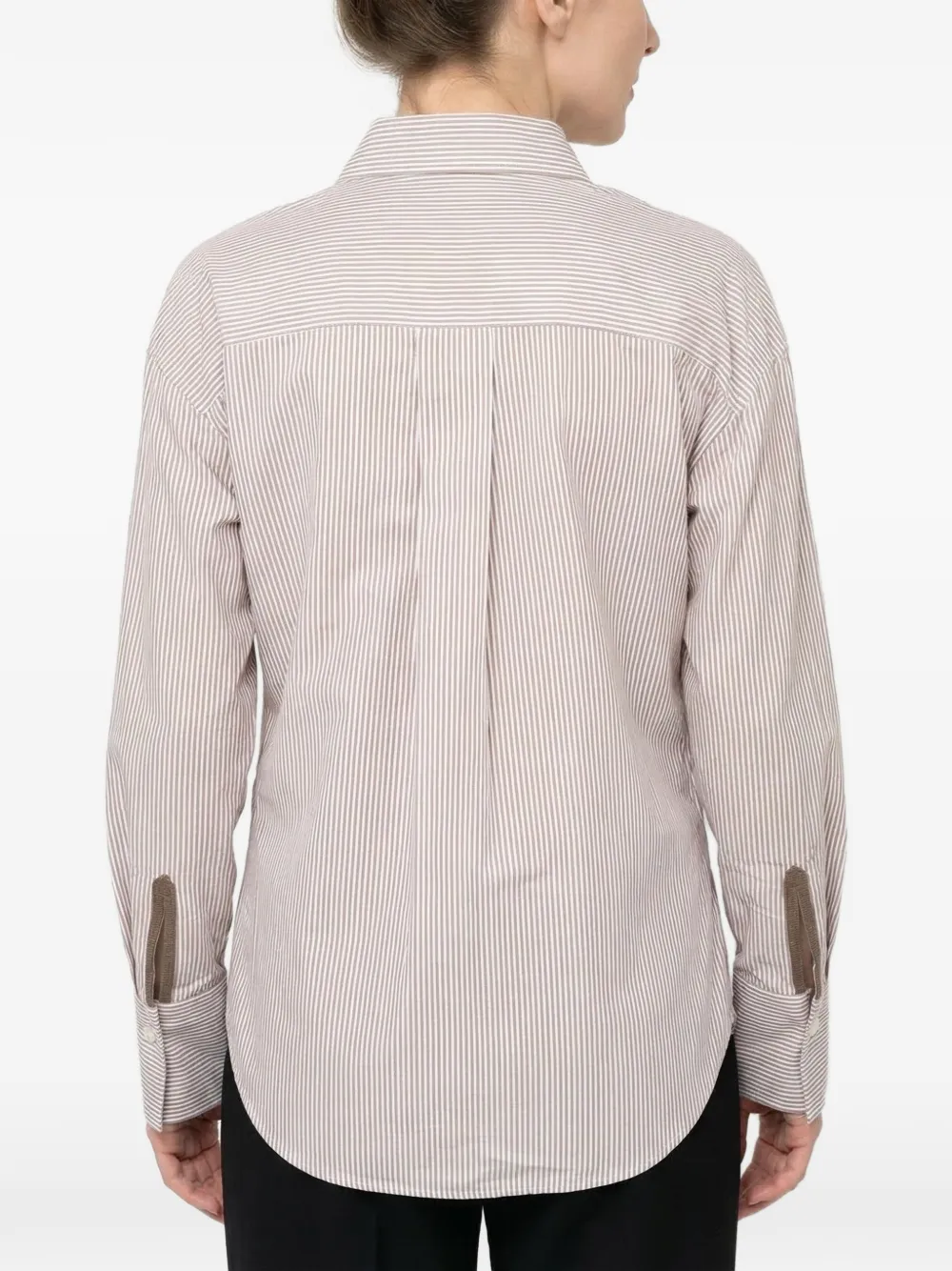 Brunello Cucinelli striped long-sleeve shirt Beige