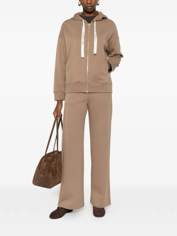 S Max Mara Jour zip-up Hoodie | Brown | FARFETCH