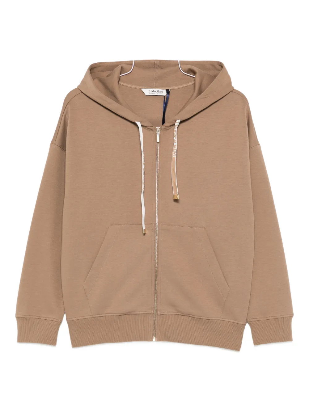 'S Max Mara Felpa con cappuccio e zip - Marrone