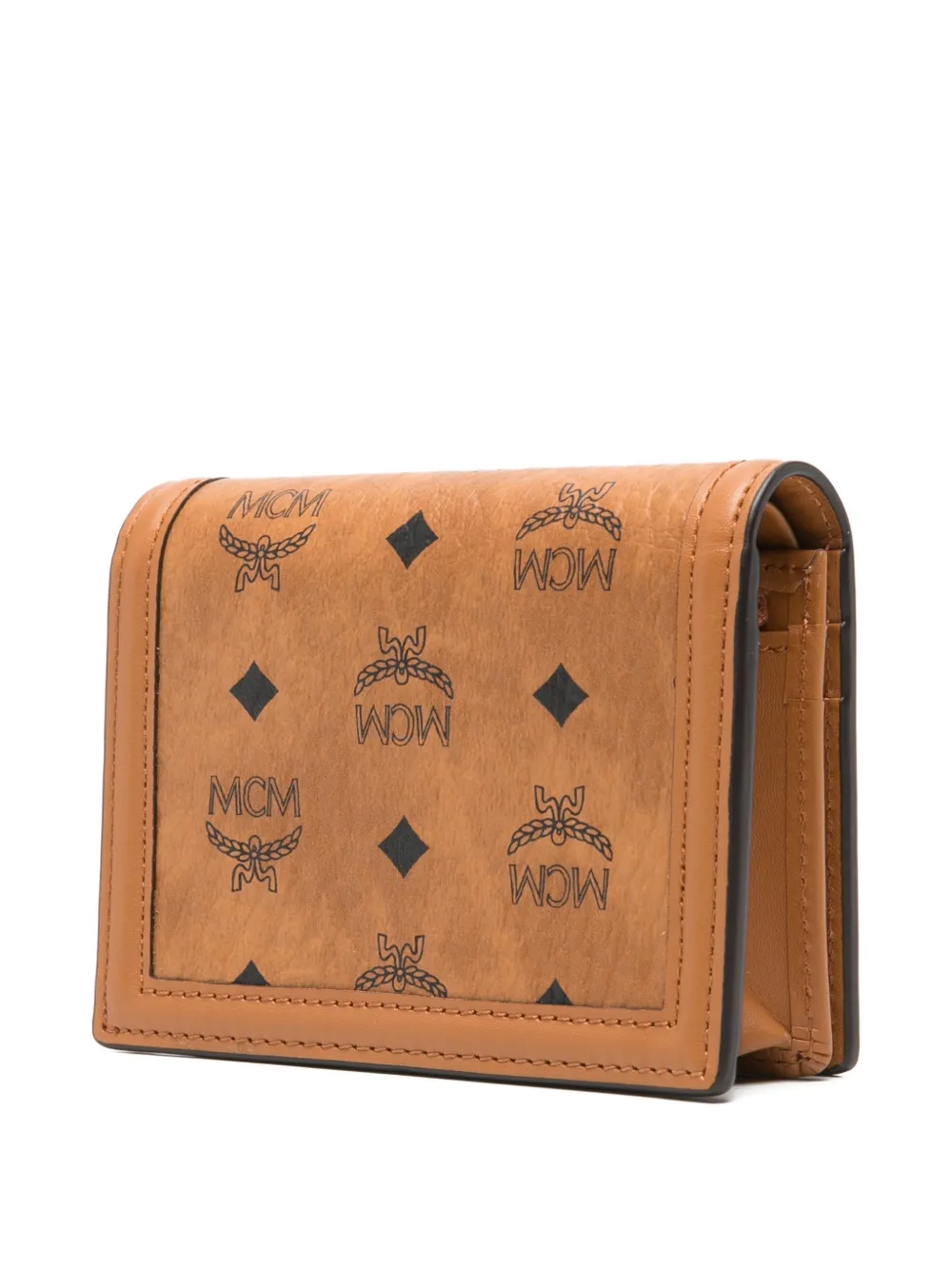 Mcm Tracy Logo Buckle Wallet In Brown