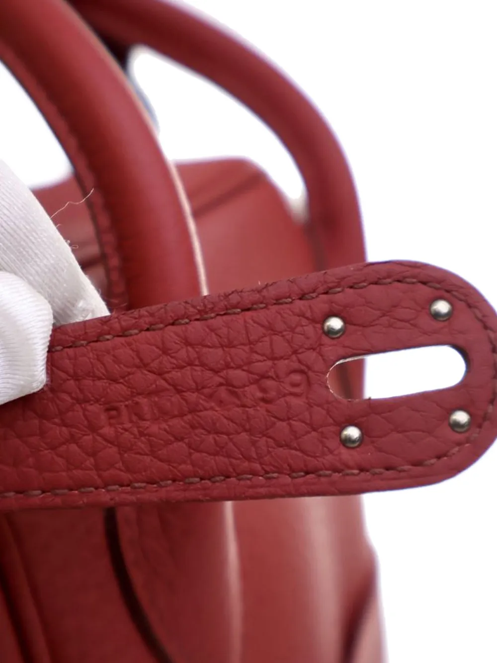 HERMES Pre-owned 2011 Clemence Lindy 34 Satchel In Red