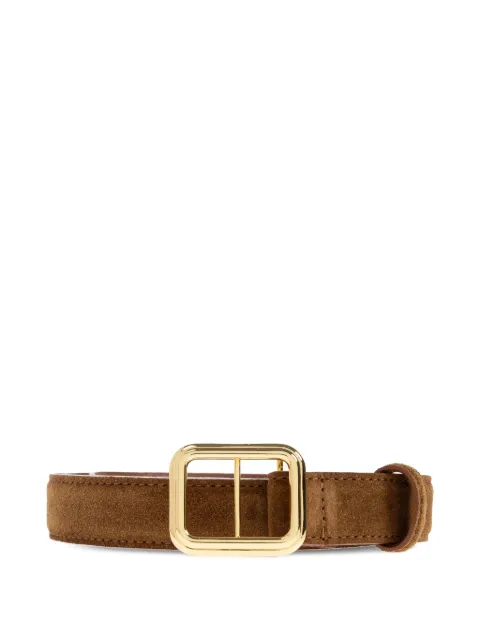 LIE STUDIO Georgia calf suede square buckle belt
