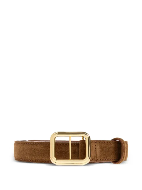 LIE STUDIO Georgia calf suede square buckle belt