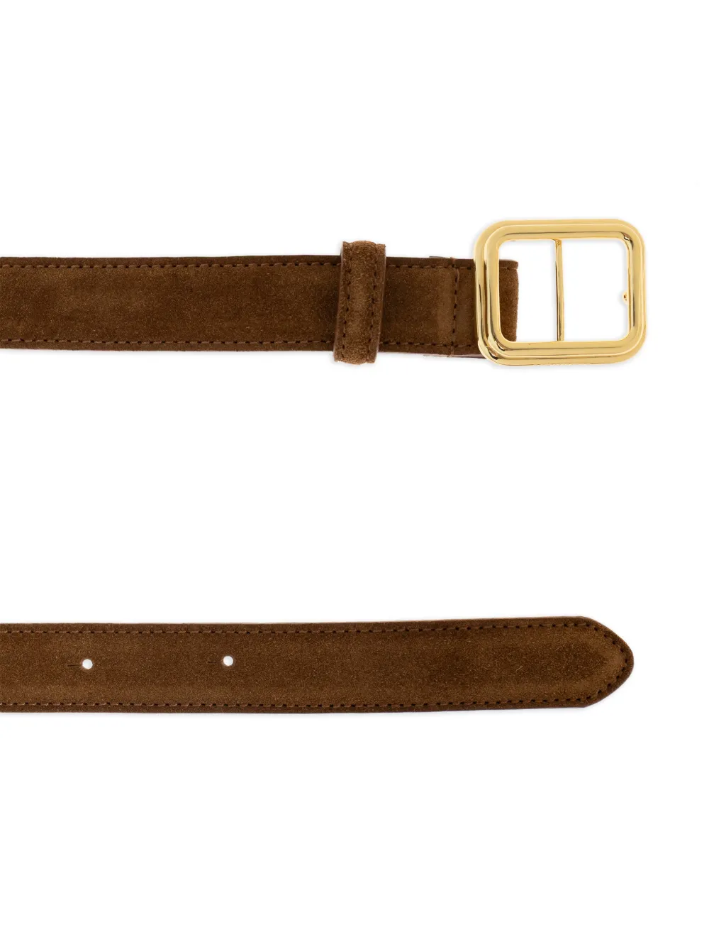  Lie Studio Georgia Calf Suede Square Buckle Belt - Brown 