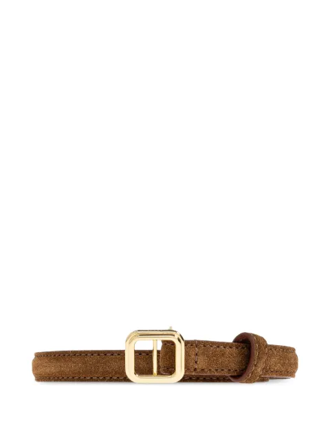 LIE STUDIO Georgia Slim calf suede buckle belt