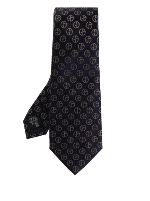 Giorgio Armani monogram pattern tie