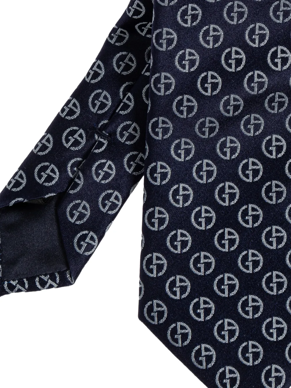 Giorgio Armani Zijden stropdas met patroon Blauw