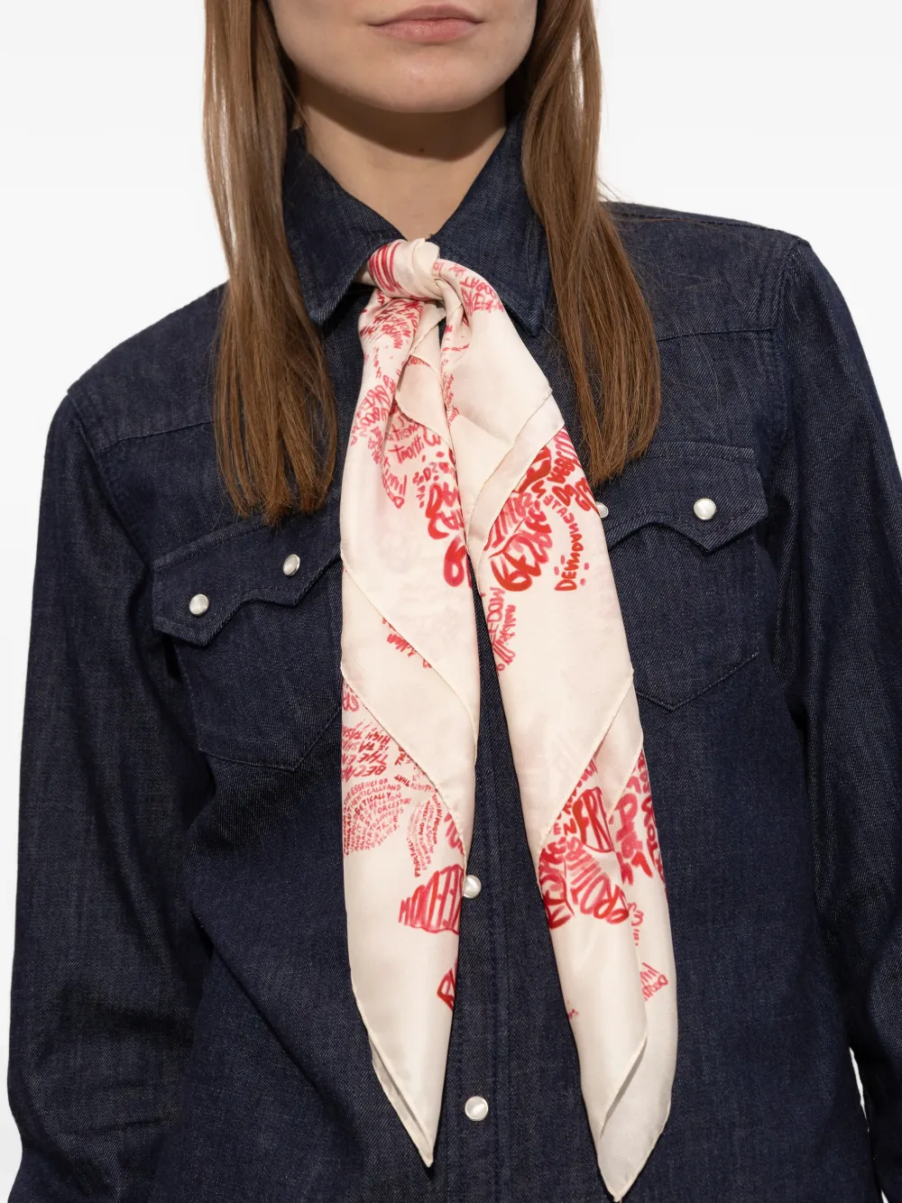 DSQUARED2 Sjaal met bloemenprint Beige