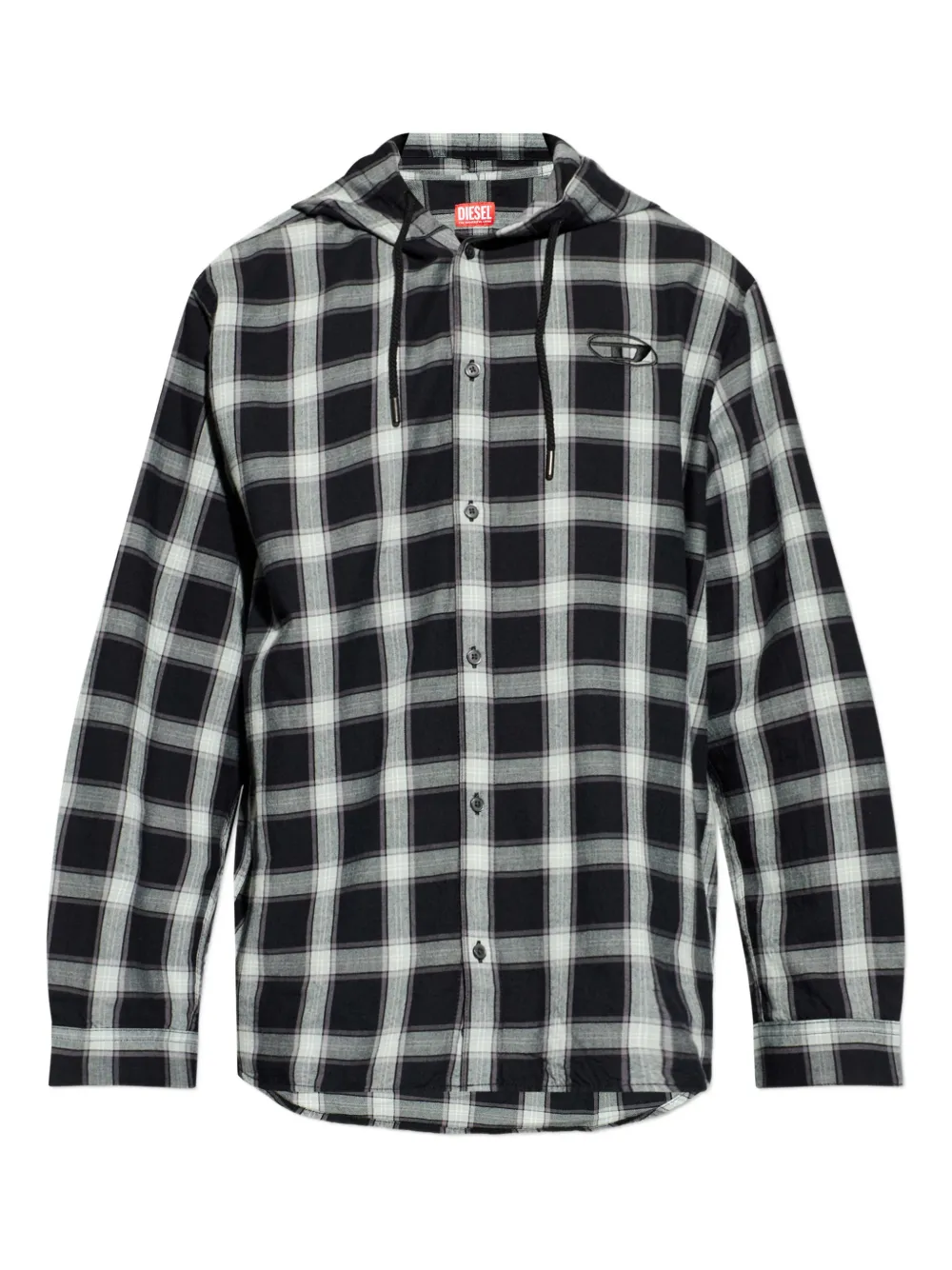 Diesel hooded plaid shirt - Nero