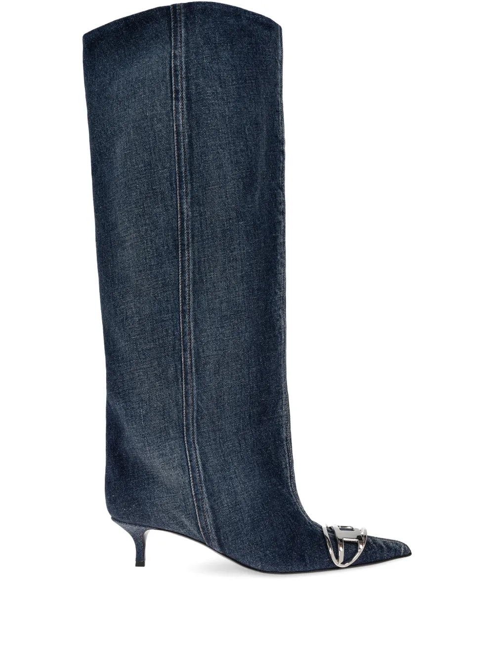 Diesel D-venus Denim Boots In Blue