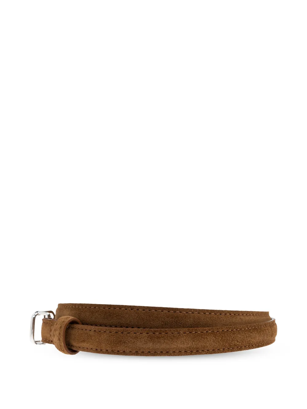  Lie Studio Georgia Square Buckle Slim Belt - Brown 