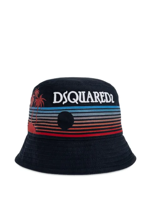 DSQUARED2 palm-print striped bucket hat
