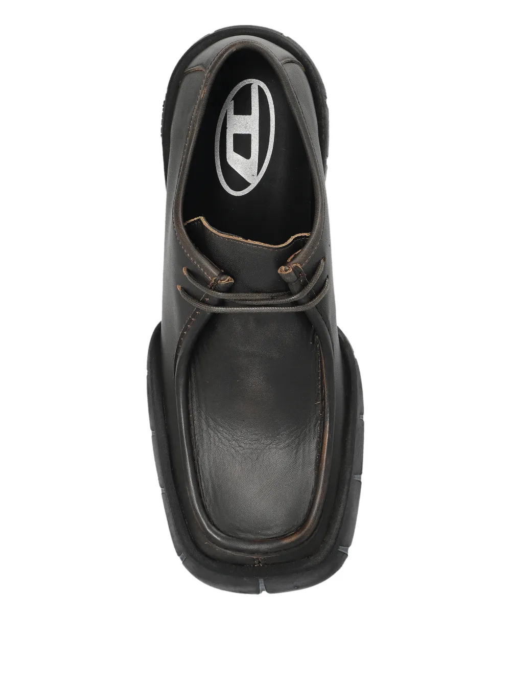 Diesel D-tex Chunky Sole Derby Shoes In Brown