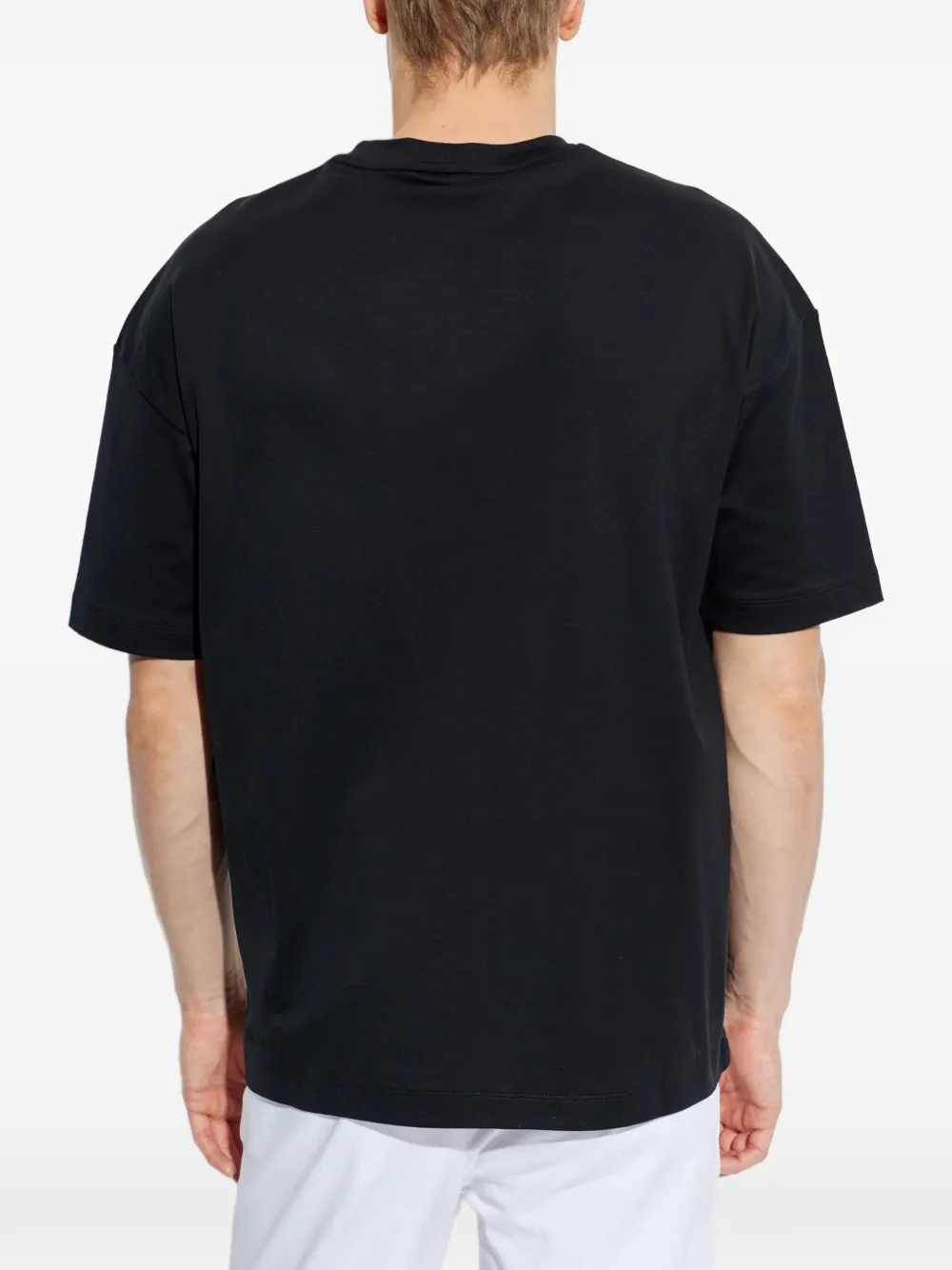 Giorgio Armani T-shirt met logoplakkaat Zwart