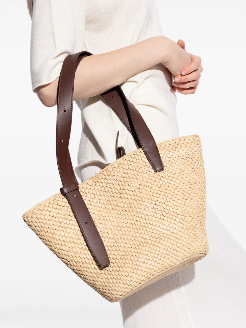 LIE STUDIO small Bianca raffia tote bag | Image 2