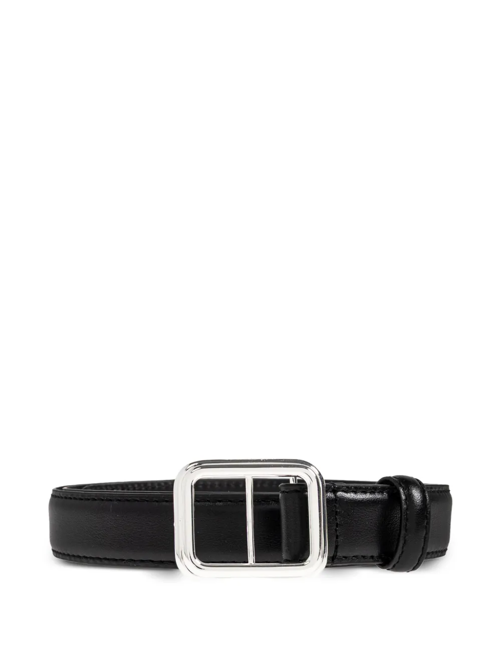 LIE STUDIO Georgia Slim silver buckle calf leather belt | Black | Image 1