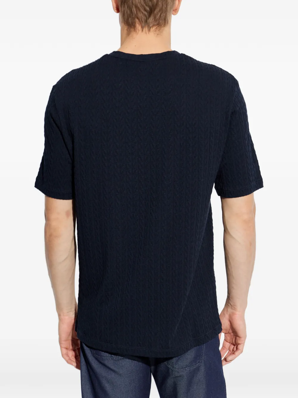 Giorgio Armani Getextureerd T-shirt Blauw