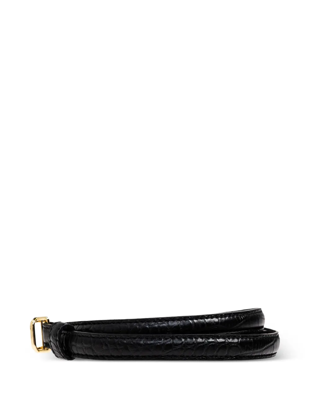 Lie Studio Georgia Slim Croc Belt - Black 