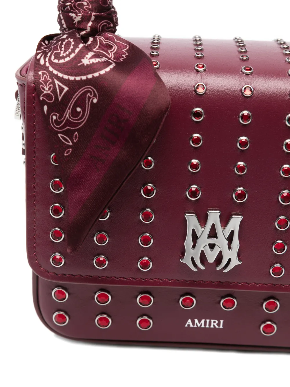 Amiri Micro Ma Stud Tote Bag In Red