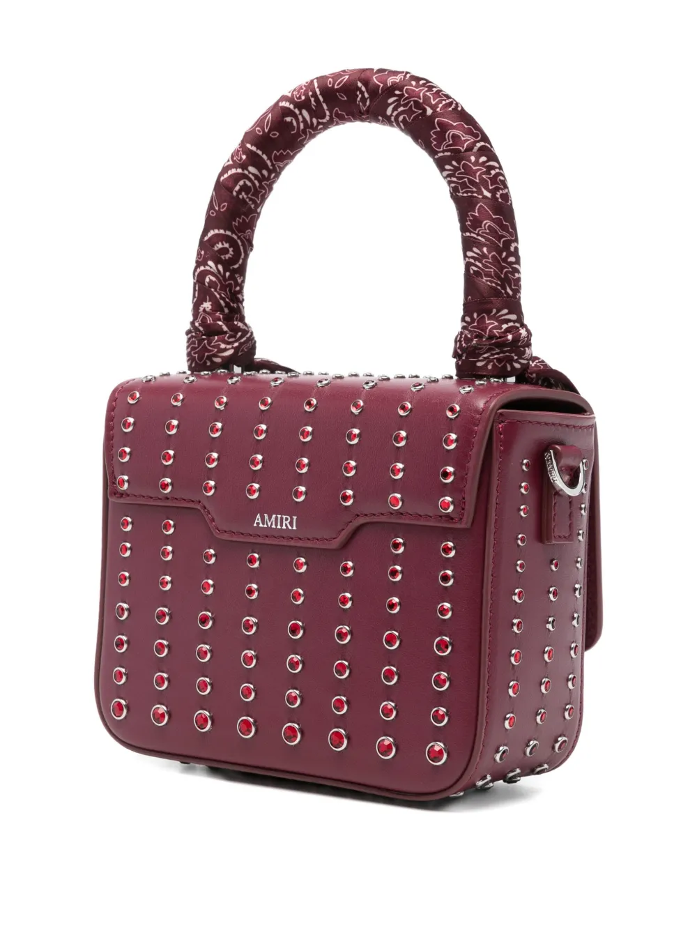 Amiri Micro Ma Stud Tote Bag In Red