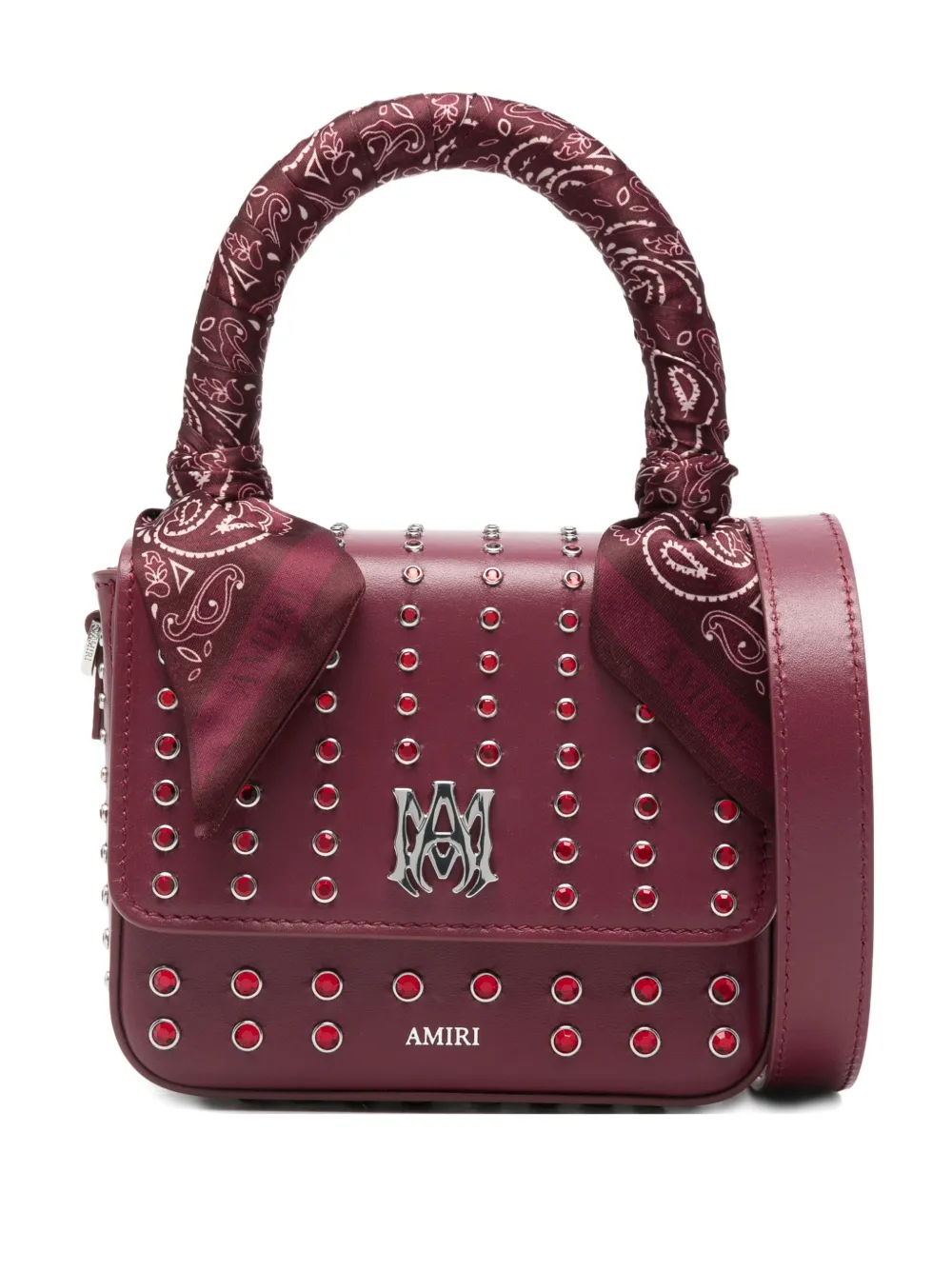 Amiri Micro Ma Stud Tote Bag In Red