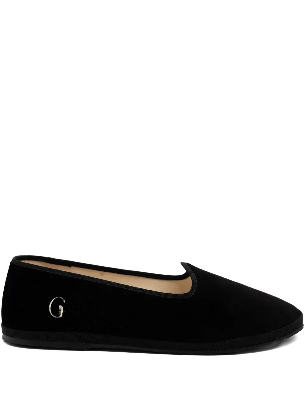 Gondolina Slippers Bucintoro con logo - Nero