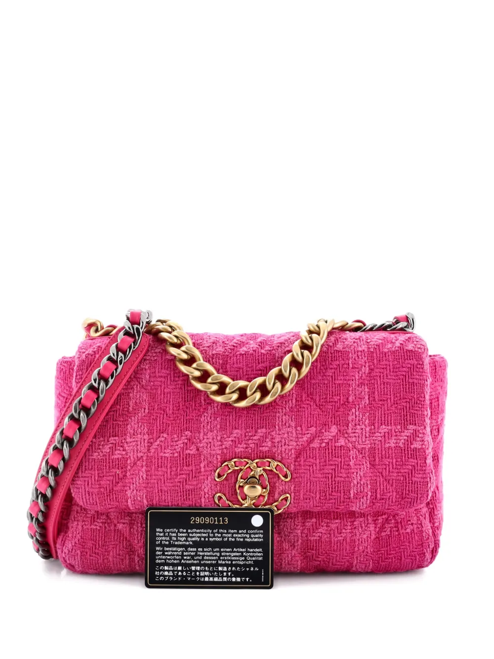CHANEL Pre-Owned 19 フラップ マトラッセ ツイード ミディアム