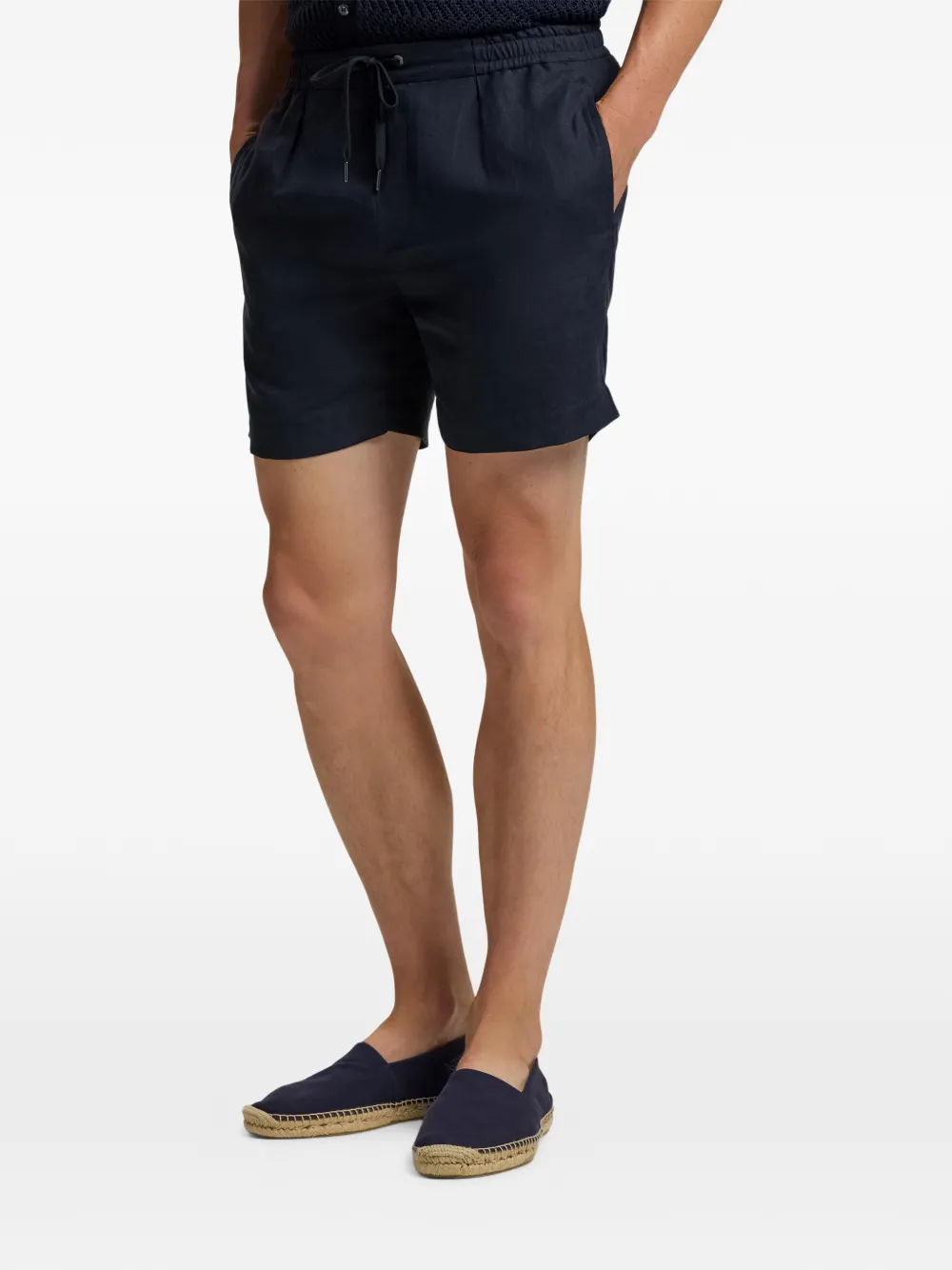 Ralph Lauren Purple Label Shorts met geplooide voorkant en trekkoord Blauw