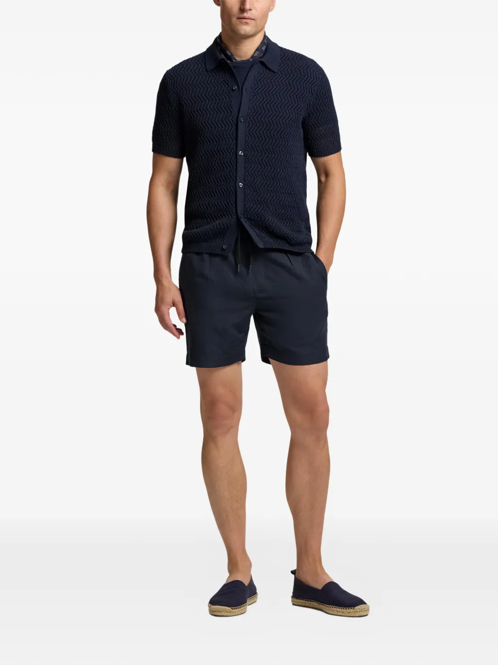 Ralph Lauren Purple Label Shorts met geplooide voorkant en trekkoord Blauw