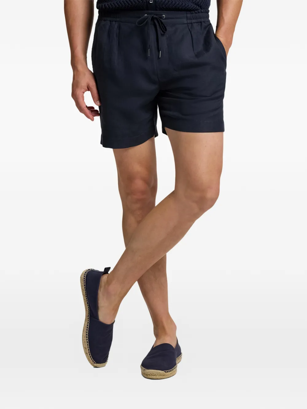 Ralph Lauren Purple Label Shorts met geplooide voorkant en trekkoord Blauw