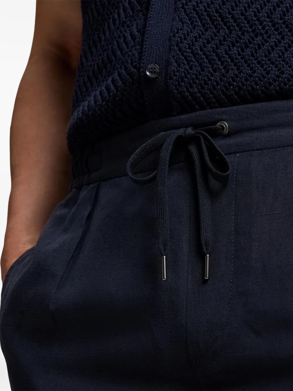 Ralph Lauren Purple Label Shorts met geplooide voorkant en trekkoord Blauw