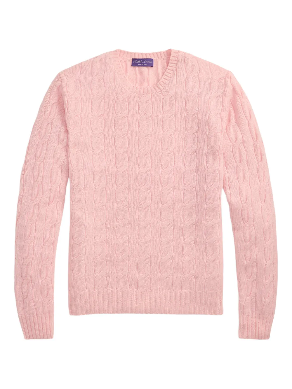 Ralph Lauren Purple Label Maglione girocollo in maglia a trecce - Rosa